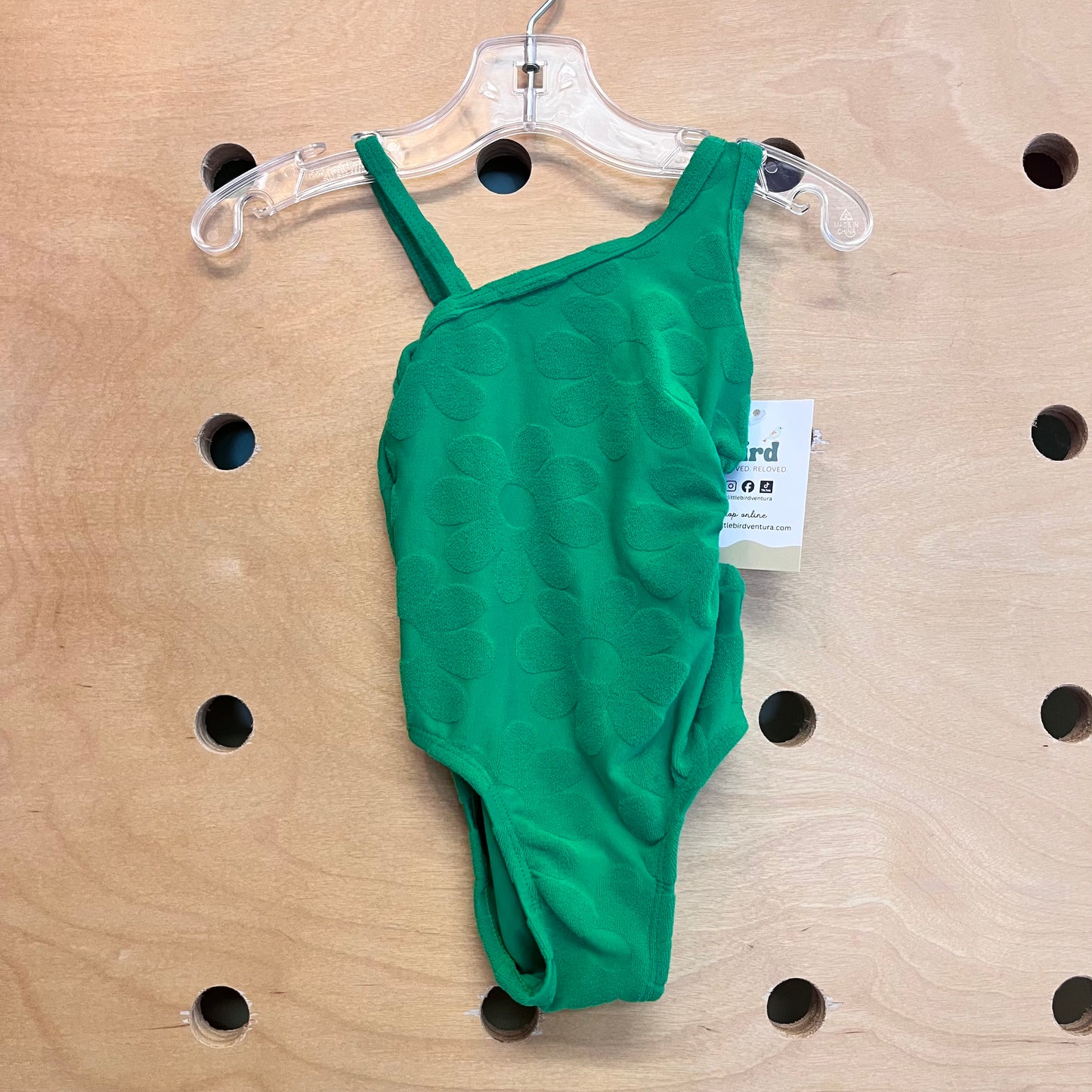 Green Floral Terry Swimsuit