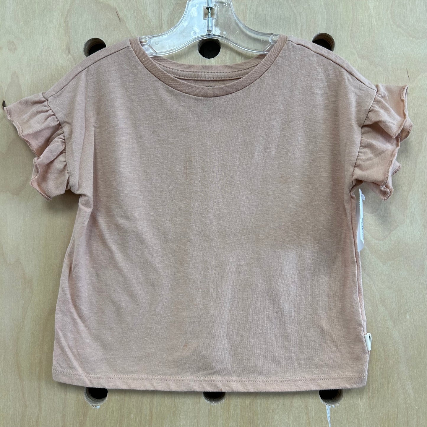 Tan Ruffle Sleeve Top