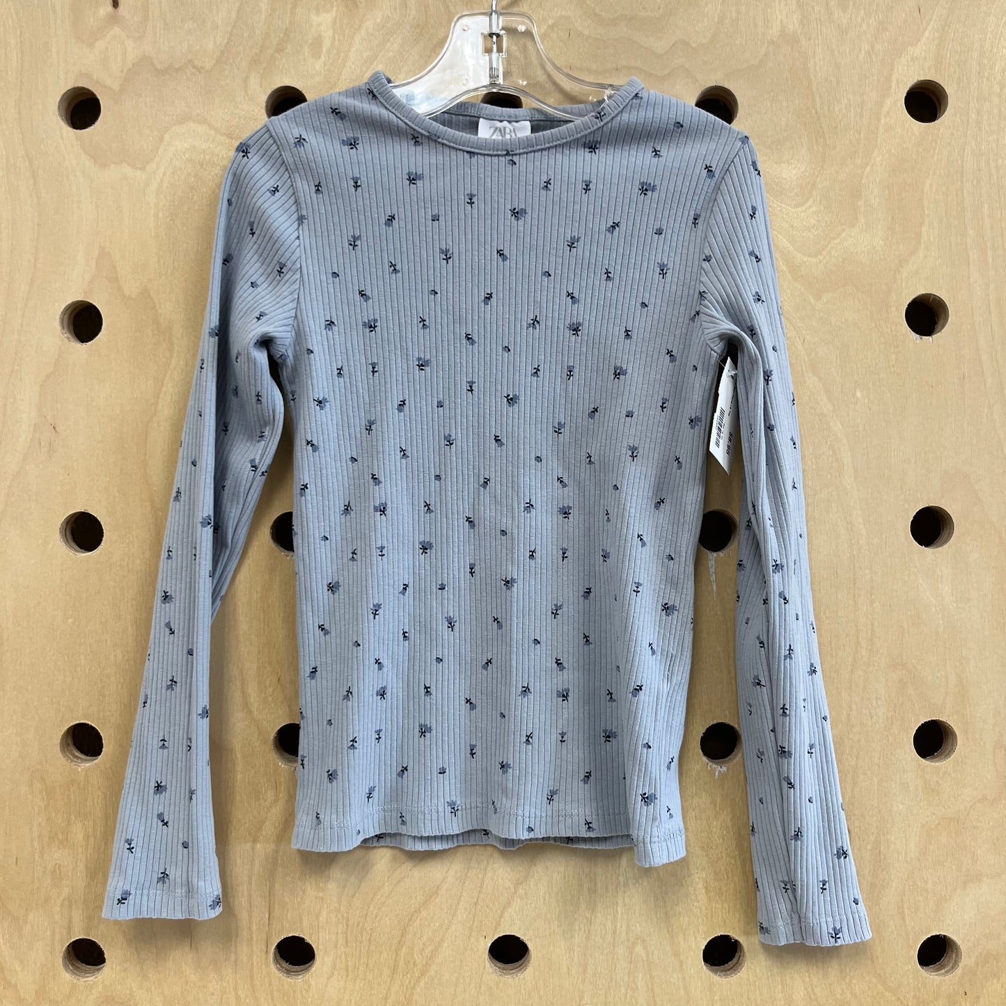 Grey & Blue Floral LS Top