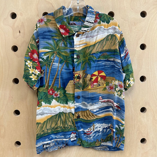 Button Up Rayon Aloha Shirt