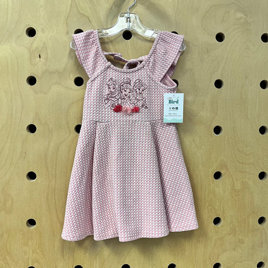 Pink/WhiteTextured Princess Dress