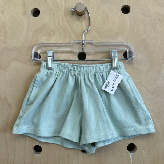 Mint Ribbed Shorts