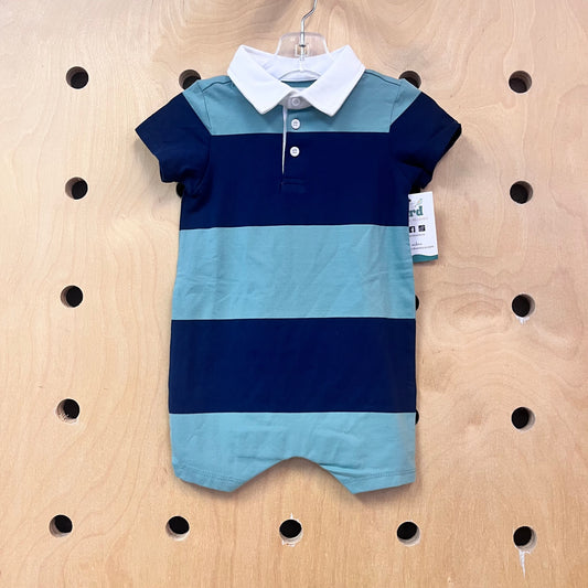 Blue Striped Polo Romper NEW!