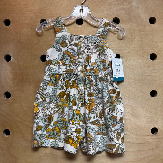 Organic Blue/Green Floral Romper
