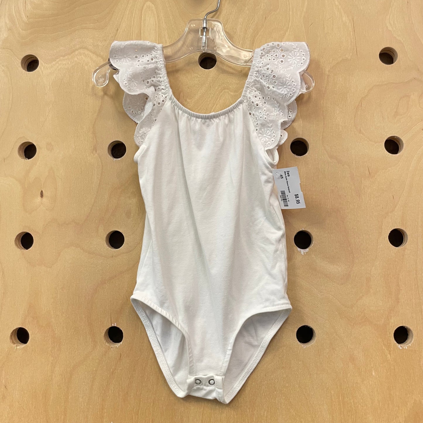 White Eyelet Sleeve Bodysuit