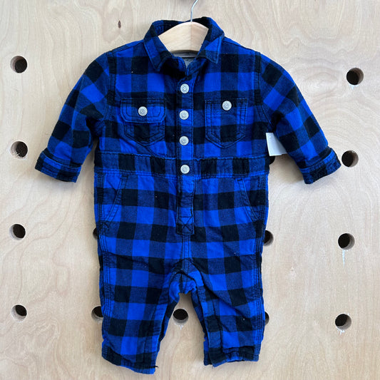 Plaid Flannel Lined Romper