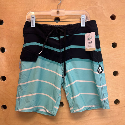 Teal & Black Mod Tech Board Shorts