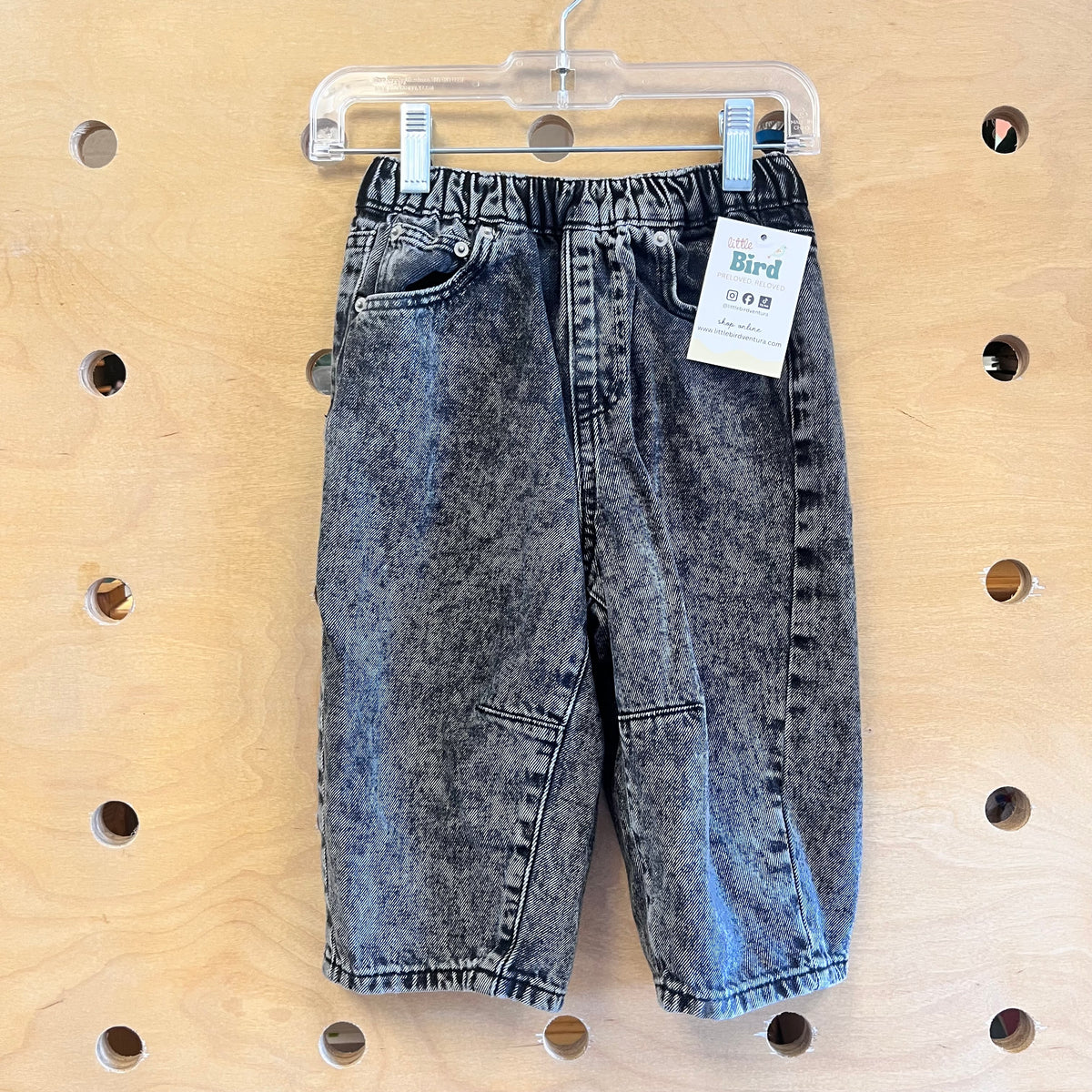 Black Barrel Leg Denim