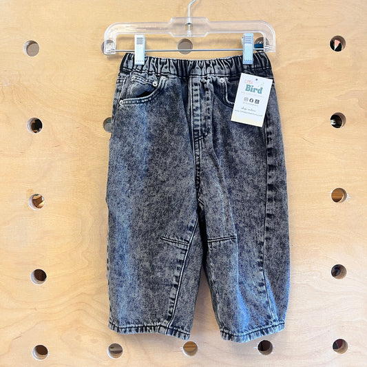 Black Barrel Leg Denim