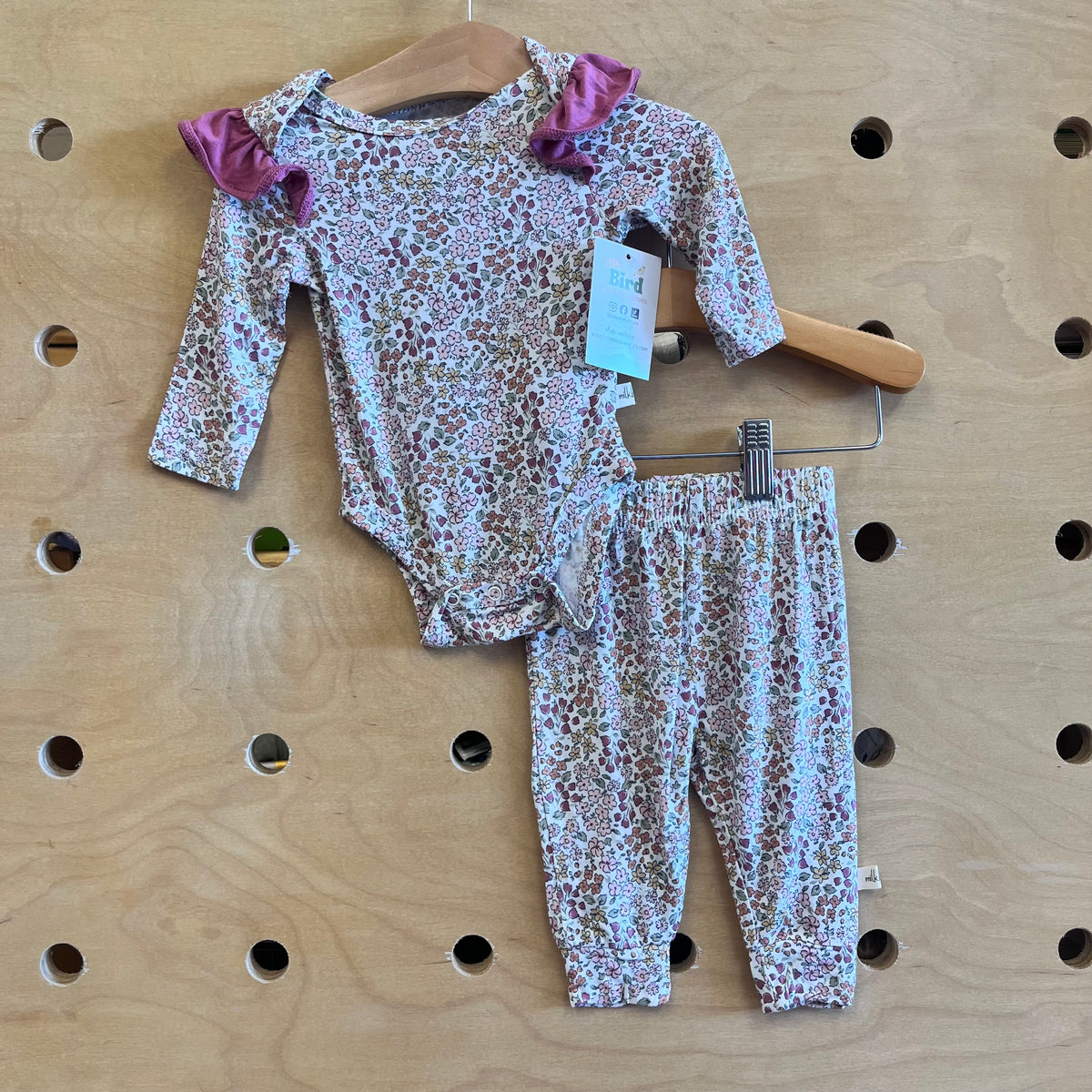 White/Pink Floral Bamboo Outfit