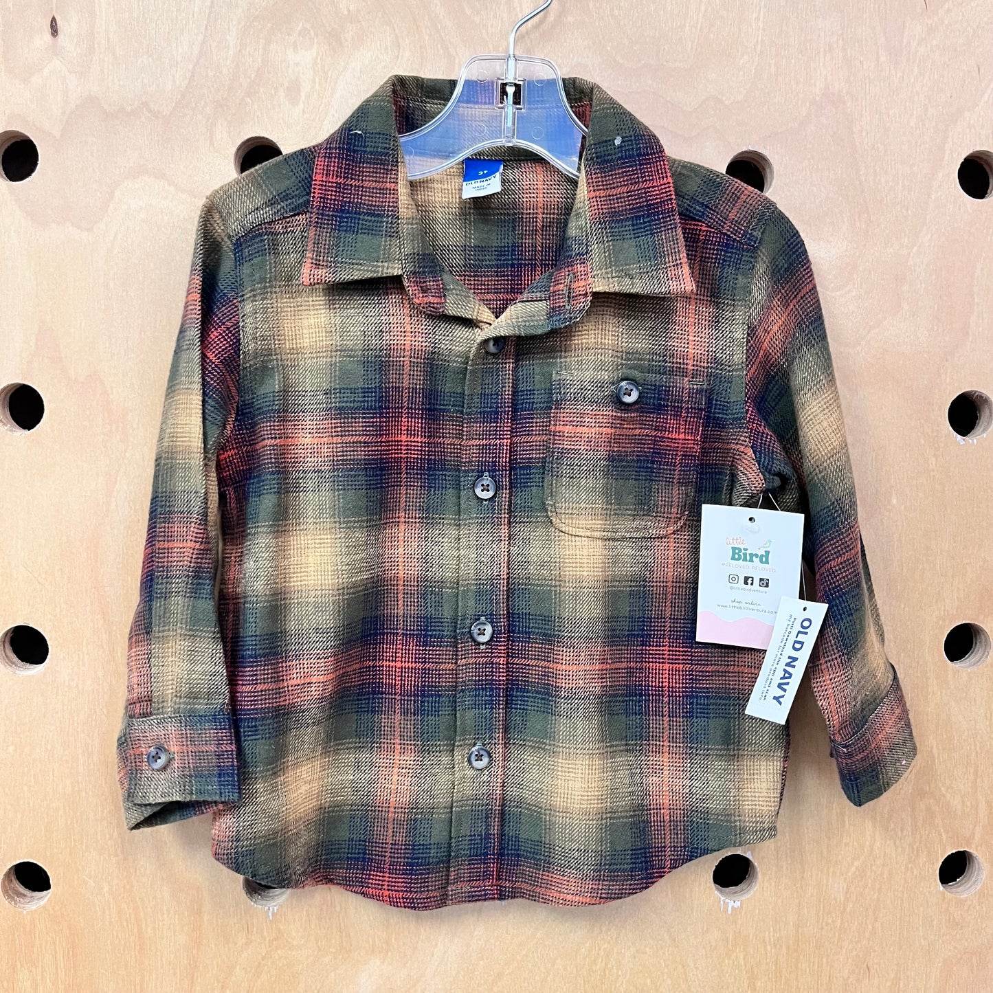 Browns + Red Plaid Flannel NEW!