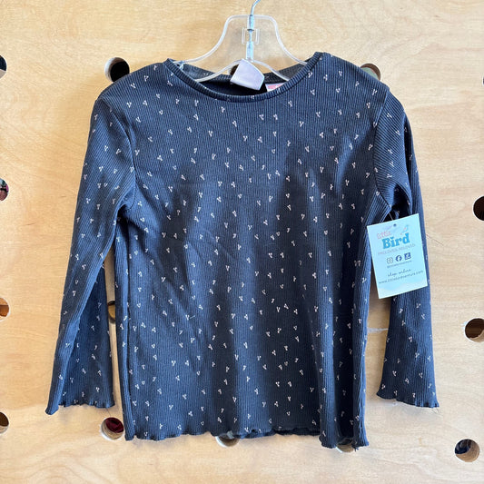 Grey/Pink Wishbone Ribbed LS