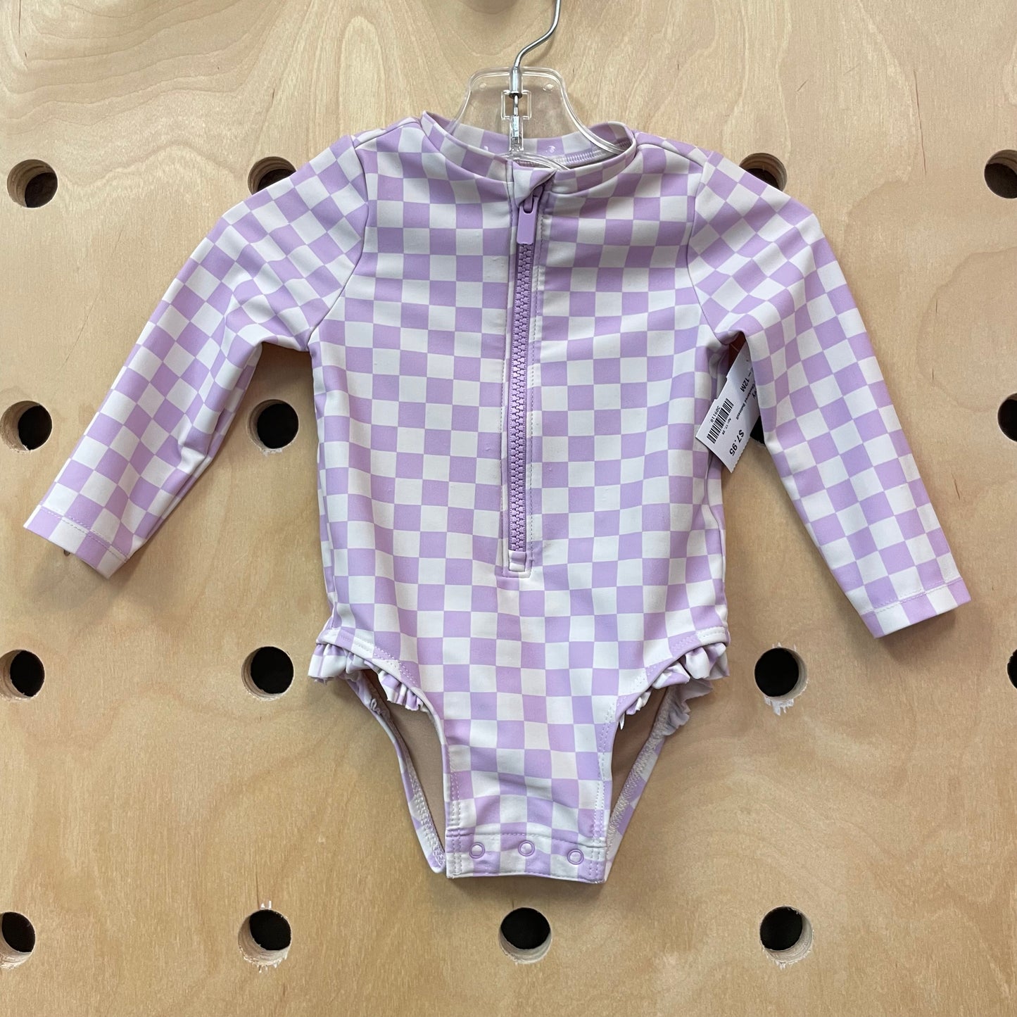 Lavender Checkered Swimsuit