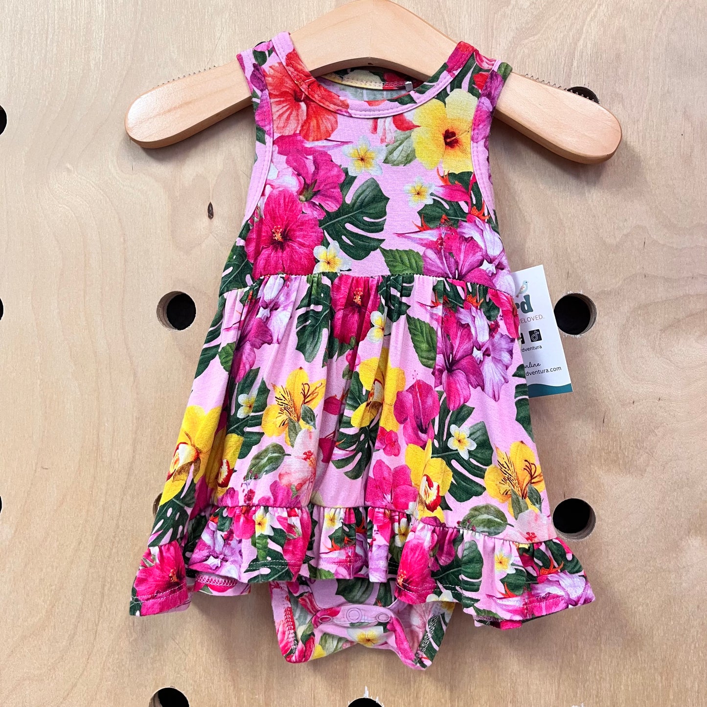Pink Tropical Bamboo Romper