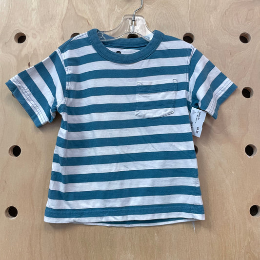 Teal + White Striped Tee