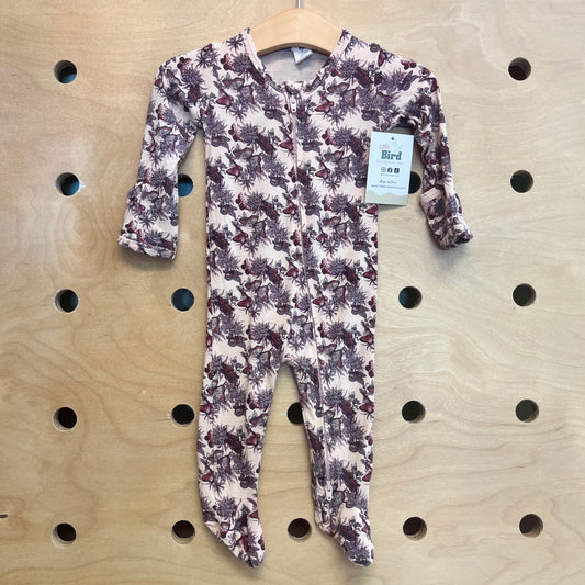 Tan/Purple Butterflies Bamboo Footies