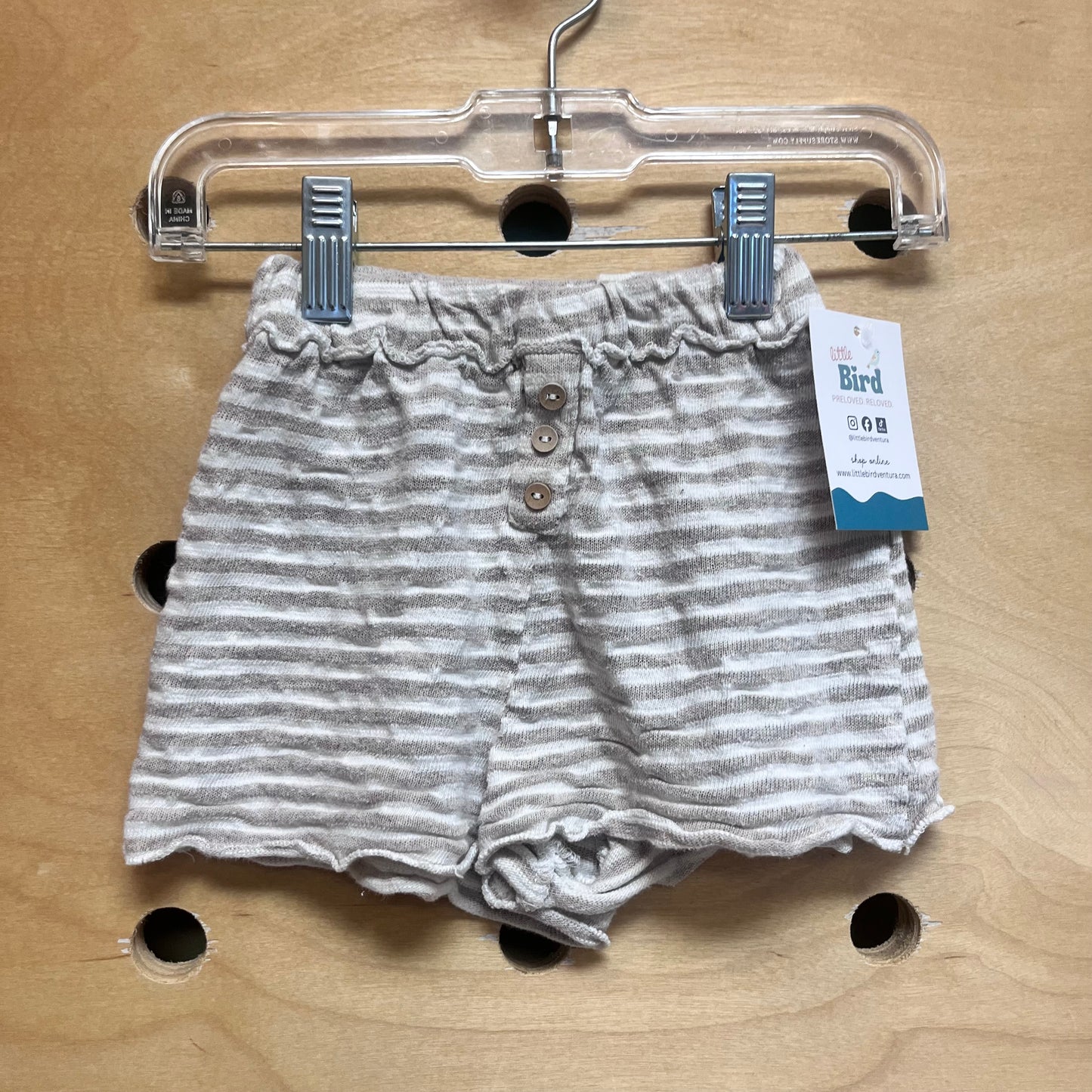 Tan/White Striped Soft Shorts
