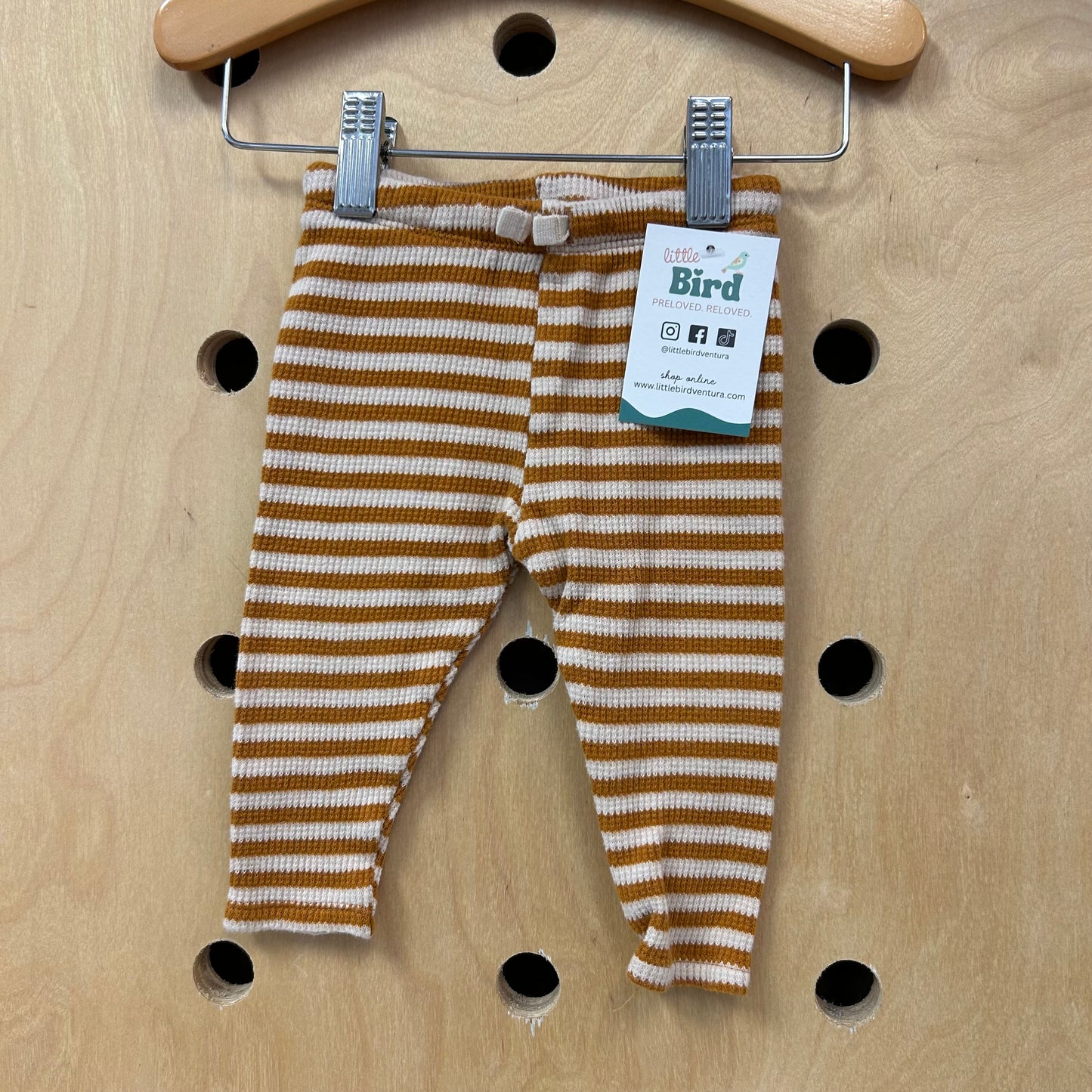 Brown Striped Leggings