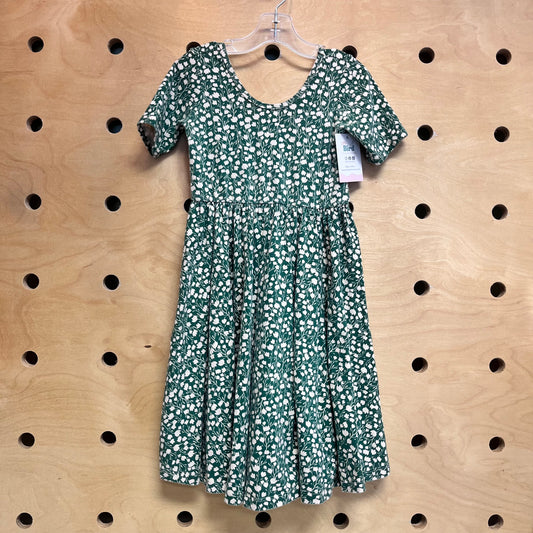 Green Tulips Twirl Dress