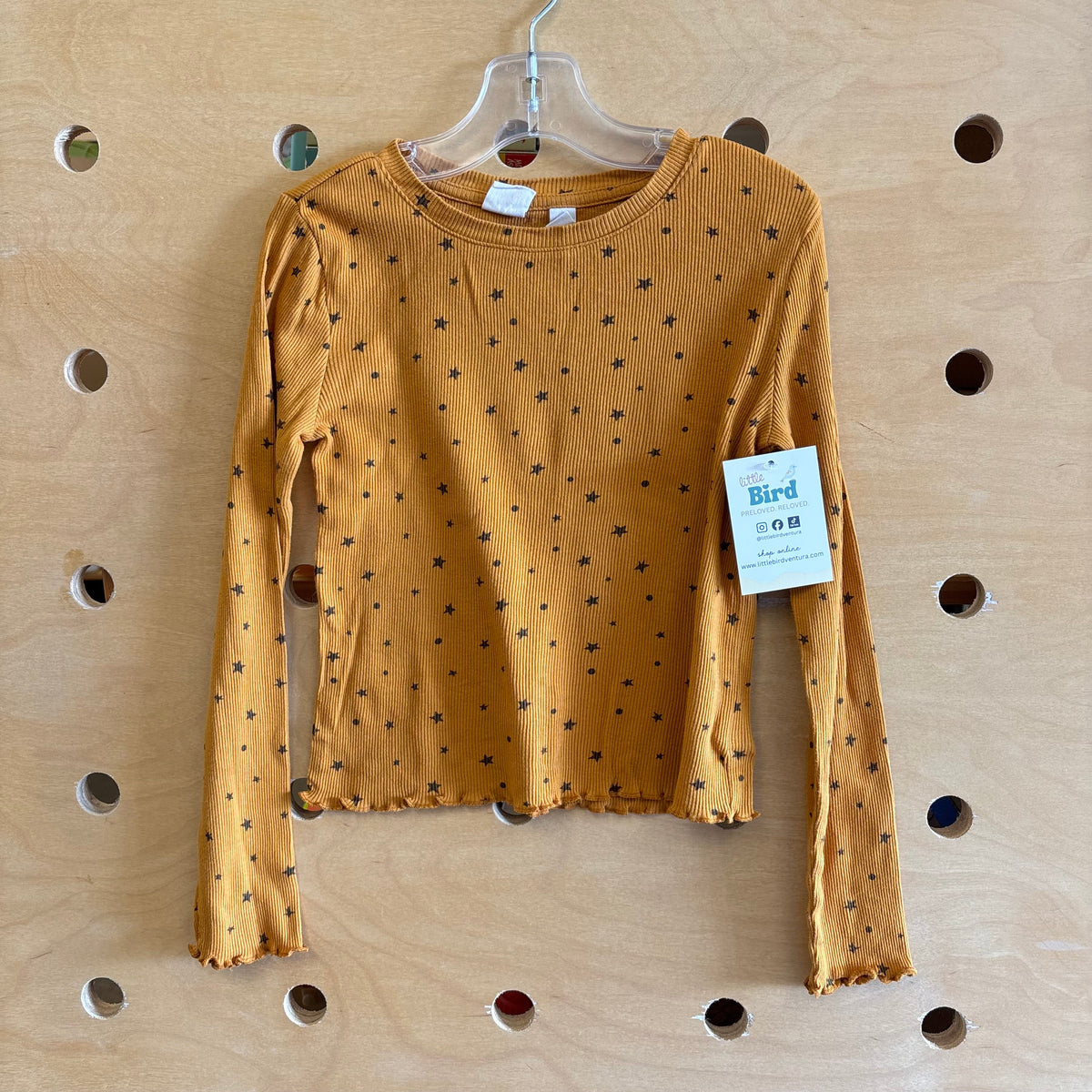 Mustard/Black Ribbed Stars LS