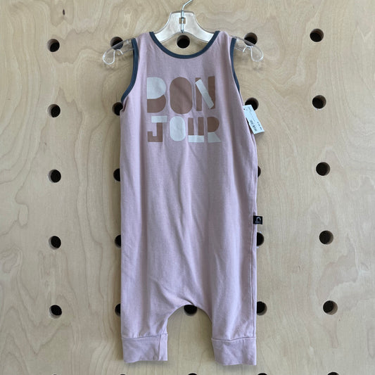 Pink + Grey Bon Jour Romper