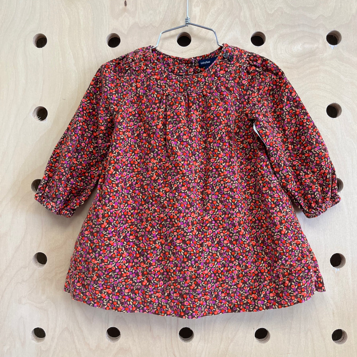 Red & Purple Floral Cord Dress