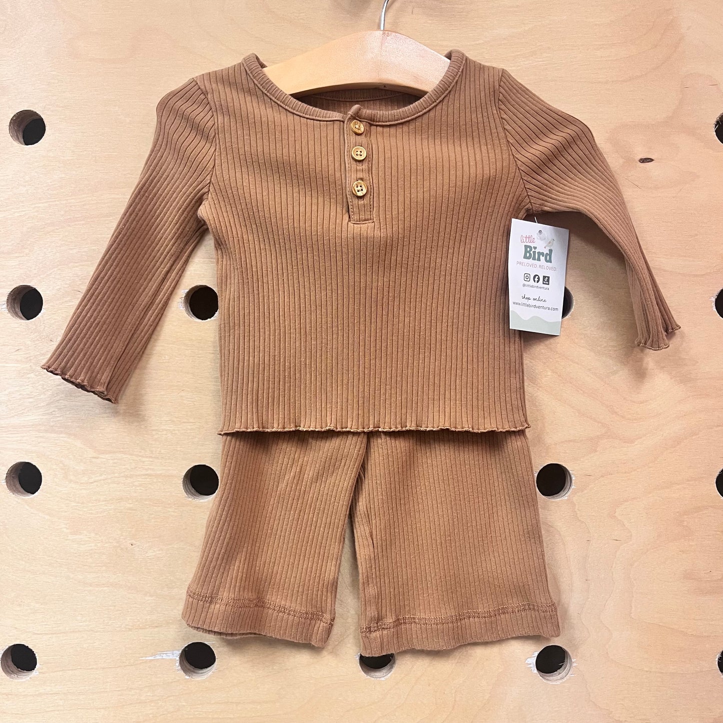 Organic Brown Ribbed Outfit