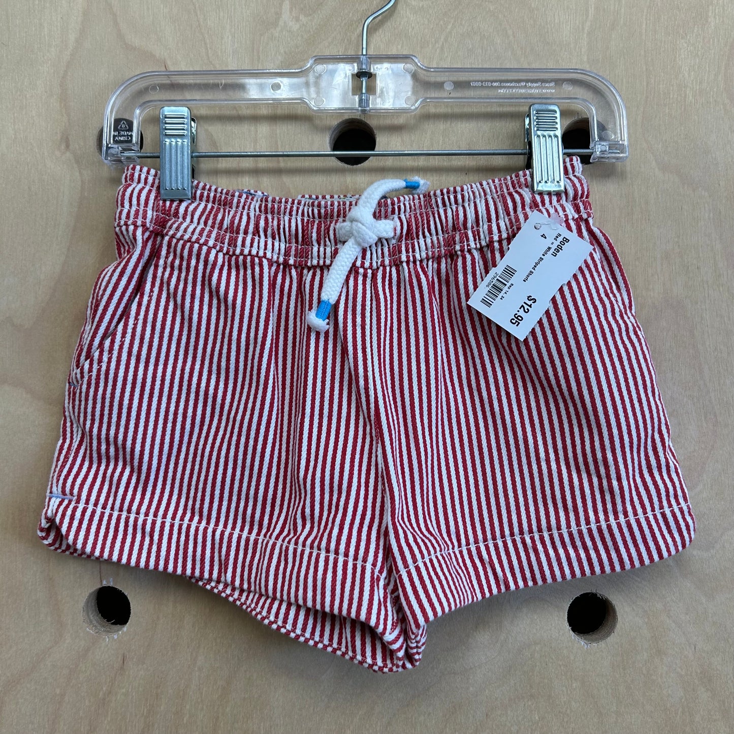 Red = White Striped Shorts