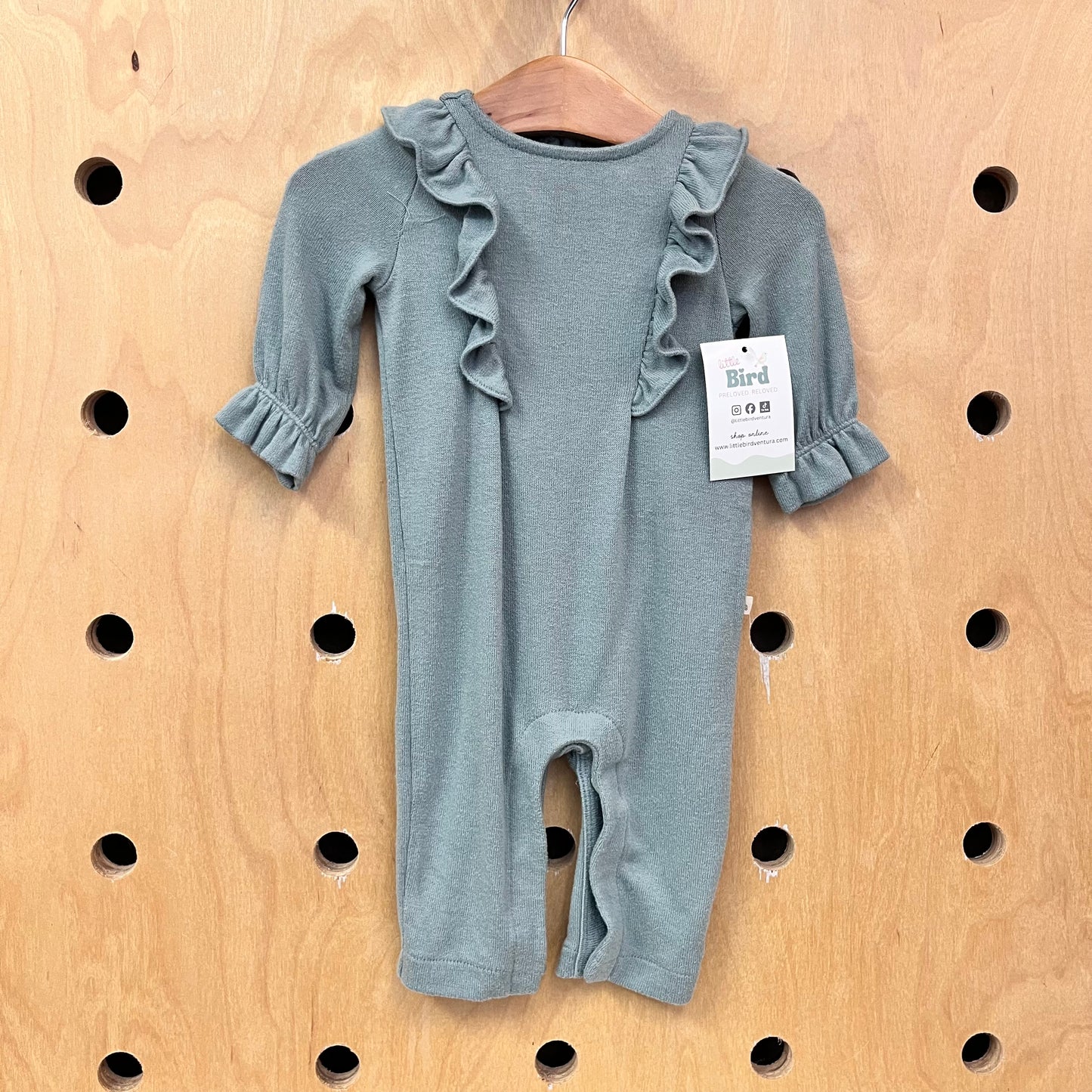 Olive Ruffle Romper