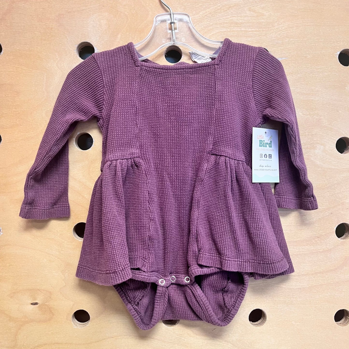 Organic Purple Waffle Knit Romper