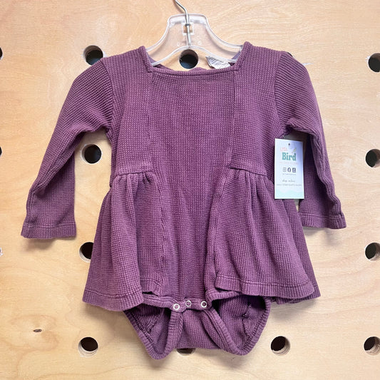 Organic Purple Waffle Knit Romper
