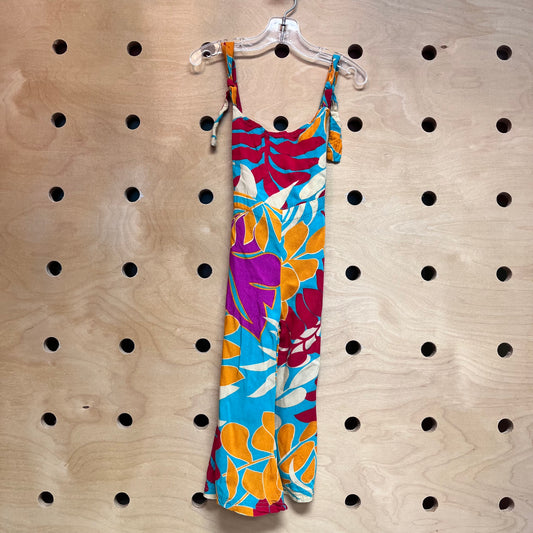 Blue/Red Flare Leg Romper