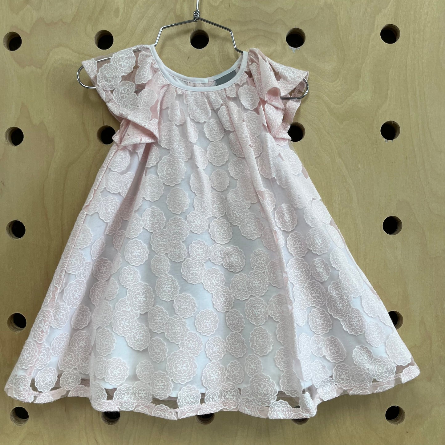 Pink Floral Overlay Dress