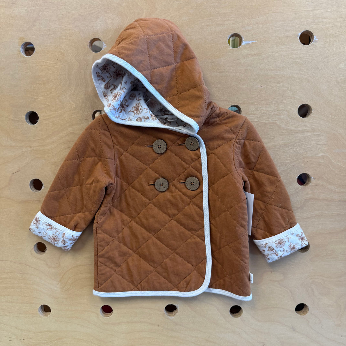 Brown Quilted OrganicToile Lined Jacket