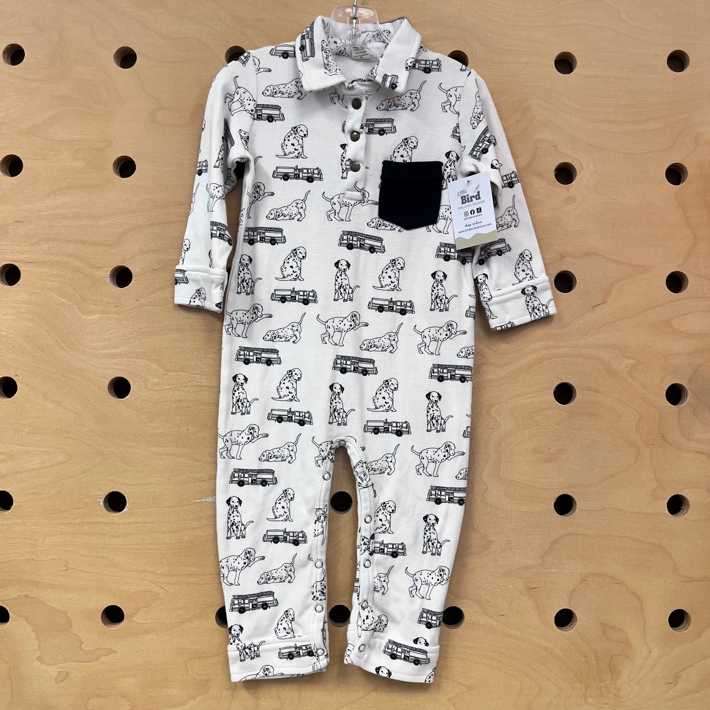 Organic W/B Dalmations Romper
