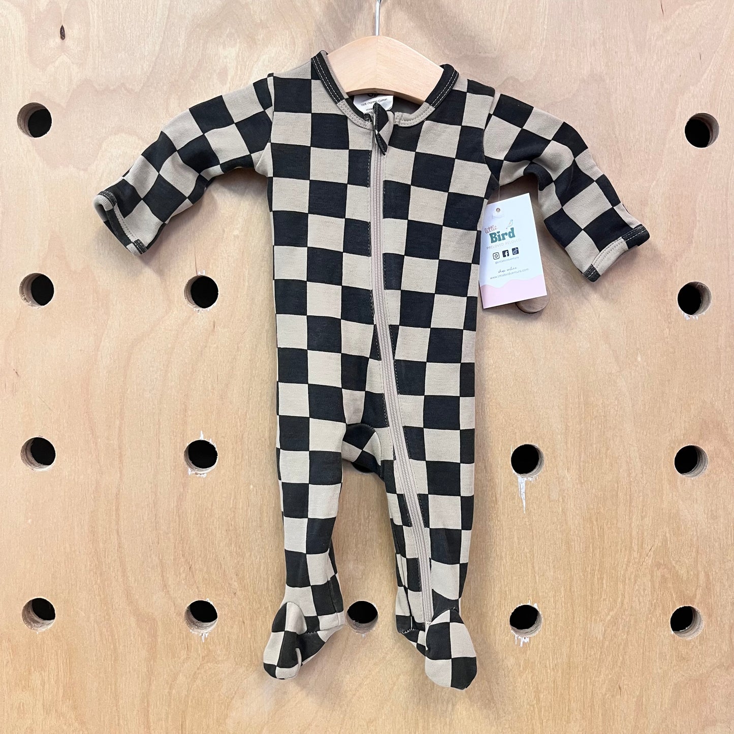 Organic Brown Checkered Footies