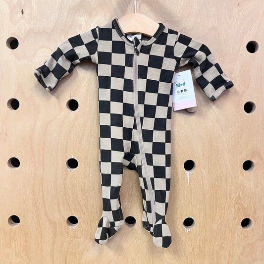 Organic Brown Checkered Footies
