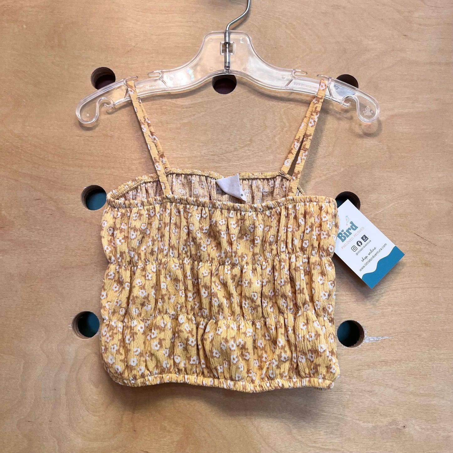 Yellow/White Floral Crop Tank