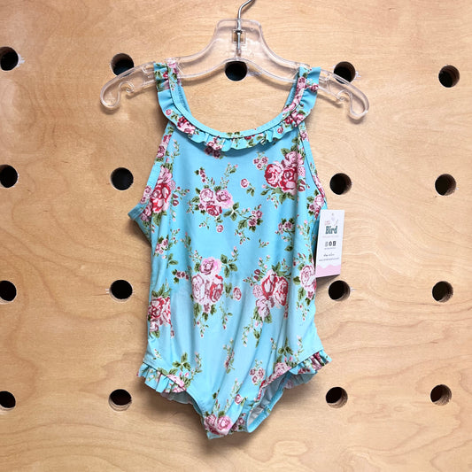 Aqua Roses Bow-Back Swimsuit