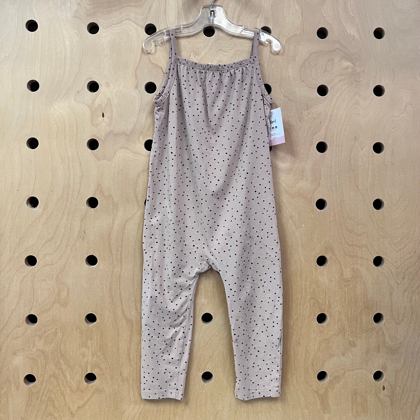 Beige Hearts Romper