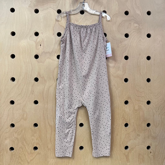 Beige Hearts Romper