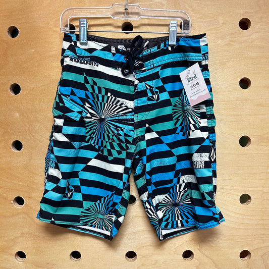 Striped Mod-Tech Board Shorts
