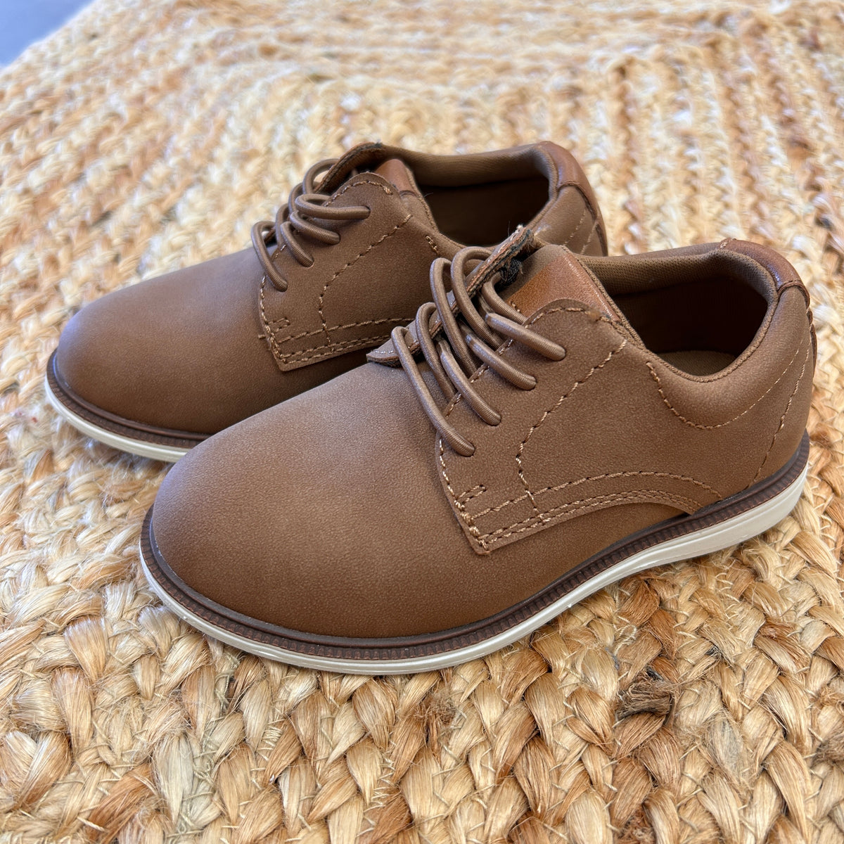 Brown Leather Slip On Oxford Shoes NEW!