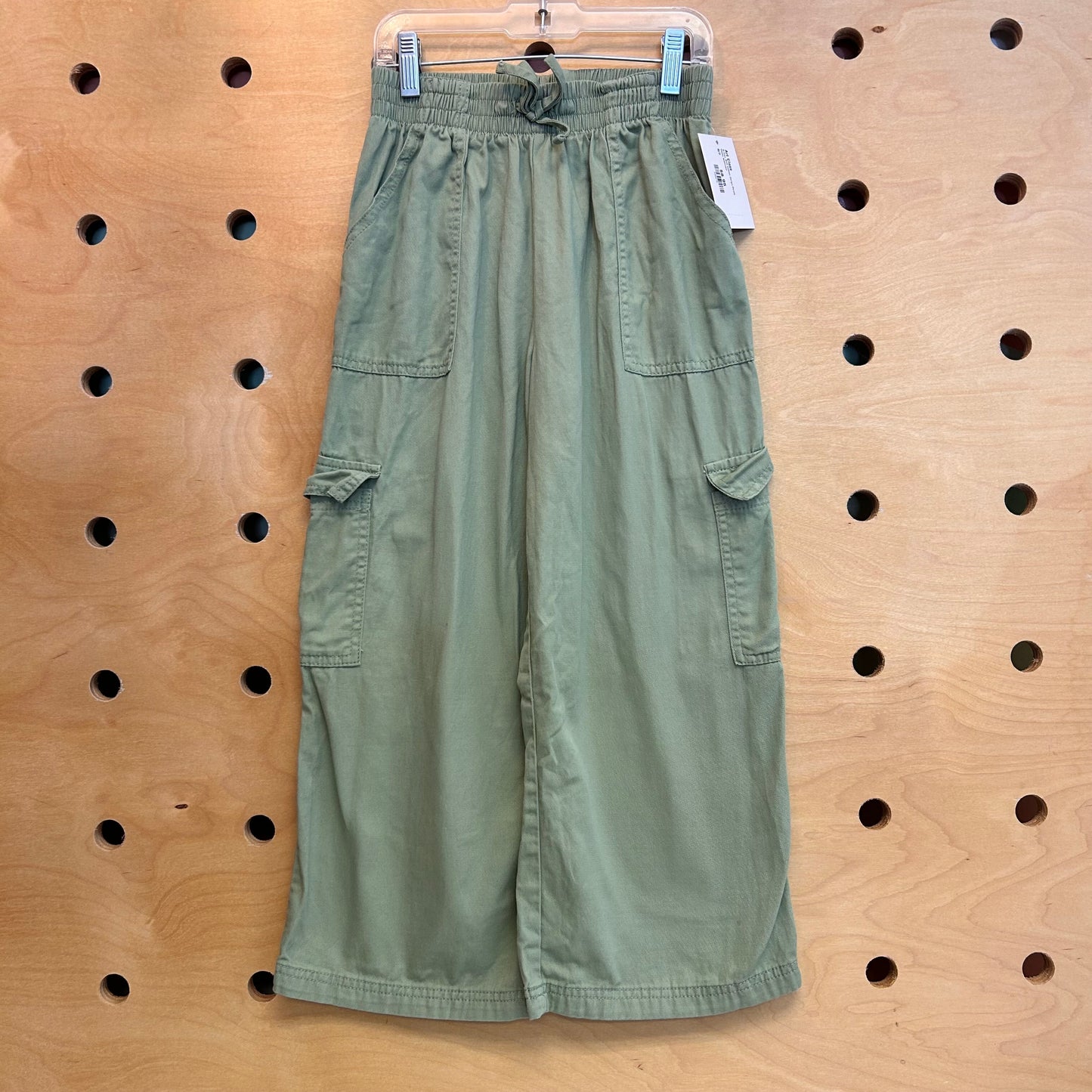 Green Soft Cotton Cargo Pants