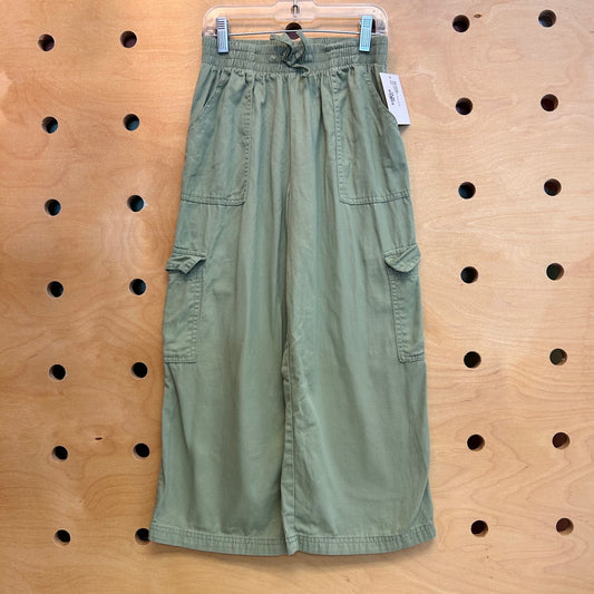 Green Soft Cotton Cargo Pants