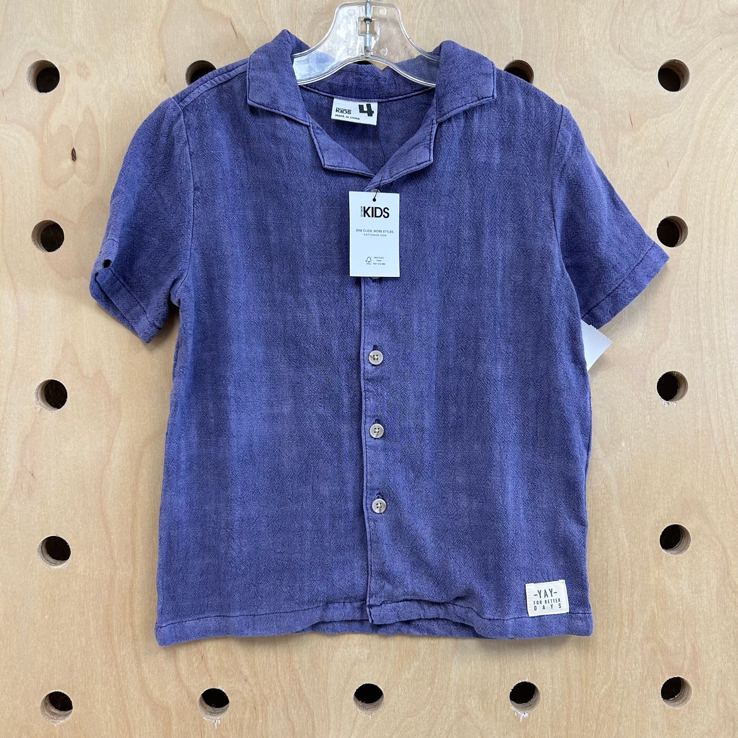 Purple Textured Button Up NEW!