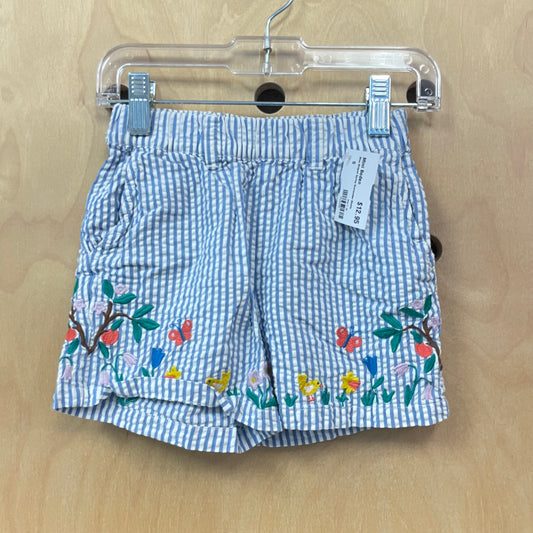 Blue Striped Spring Seersucker Shorts