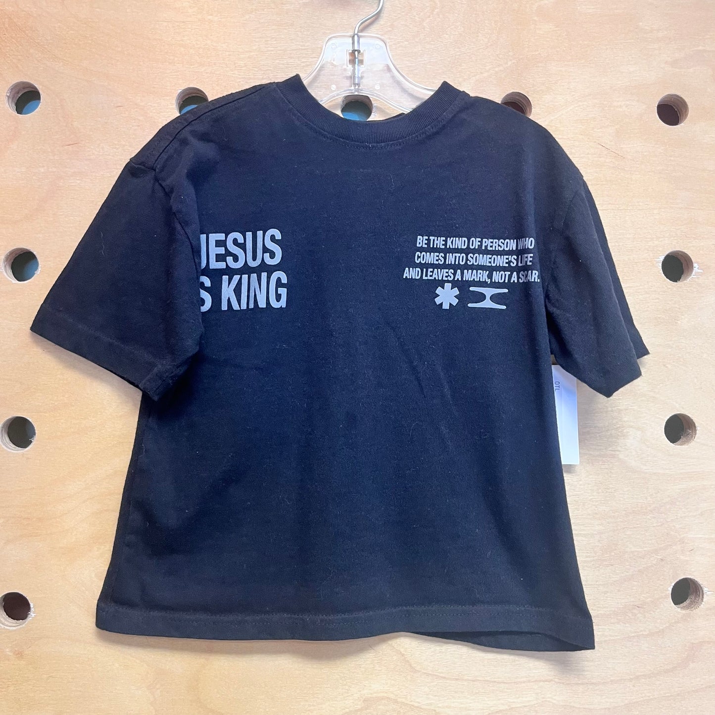 Black 'Jesus Is King' Crop Tee