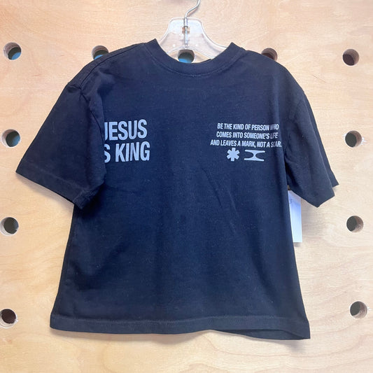 Black 'Jesus Is King' Crop Tee
