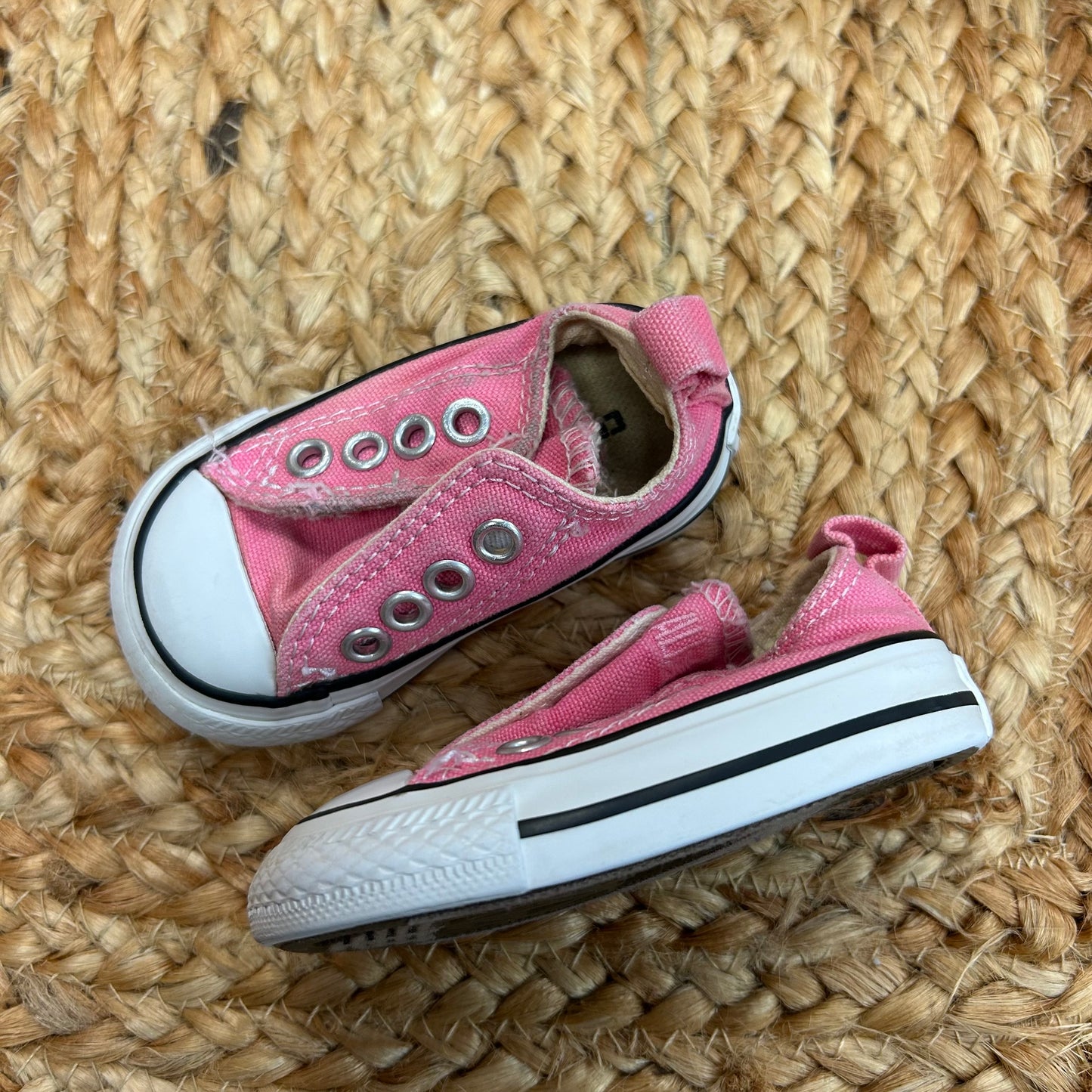 Pink Hidden Velcro Low-Top Sneakers